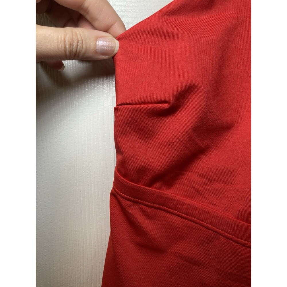 Nike Red Tankini Swim Top Adjustable Strap Logo Women's Size L NWT $60 Retail - Picture 4 of 10